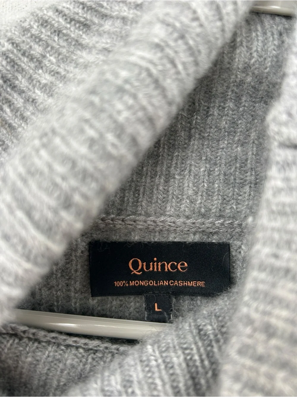Quince 100% Mongolian Cashmere Fisherman Turtleneck Sweater - Gray - Size Large